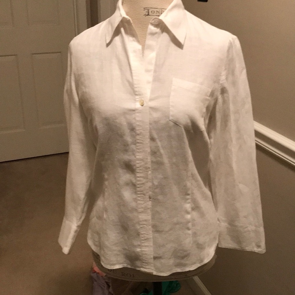 INC White linen shirt